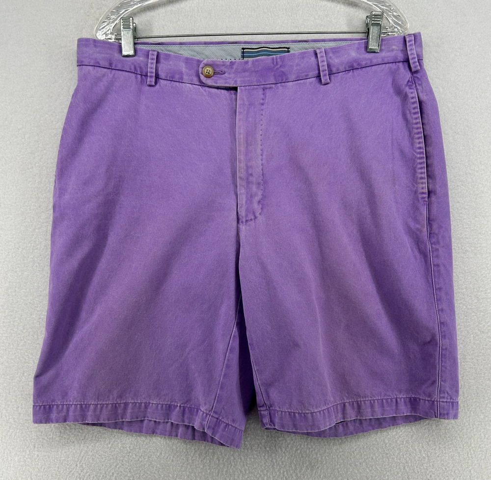 PETER MILLAR Shorts Mens 36 Twill Pima Cotton Golf Chino 9" Walking Purple